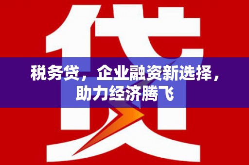 镜湖税务贷，企业融资新选择，助力经济腾飞