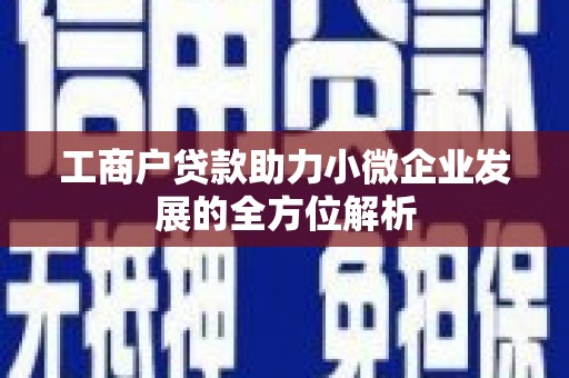 镜湖工商户贷款助力小微企业发展的全方位解析