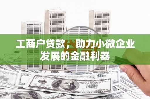 镜湖工商户贷款，助力小微企业发展的金融利器