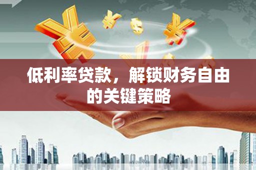 镜湖低利率贷款，解锁财务自由的关键策略