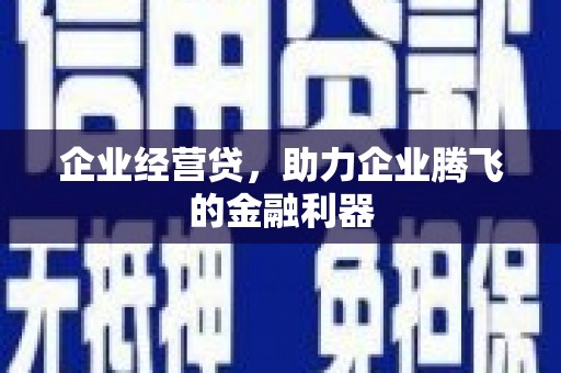 镜湖企业经营贷，助力企业腾飞的金融利器