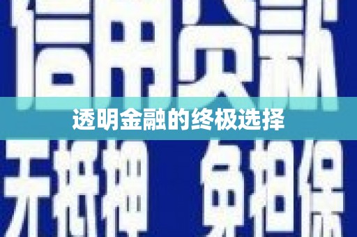 镜湖透明金融的终极选择