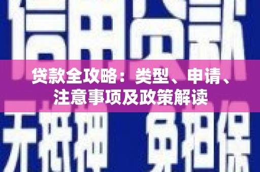 镜湖贷款全攻略：类型、申请、注意事项及政策解读