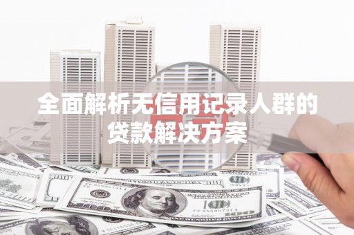 镜湖全面解析无信用记录人群的贷款解决方案