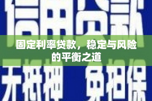 镜湖固定利率贷款，稳定与风险的平衡之道